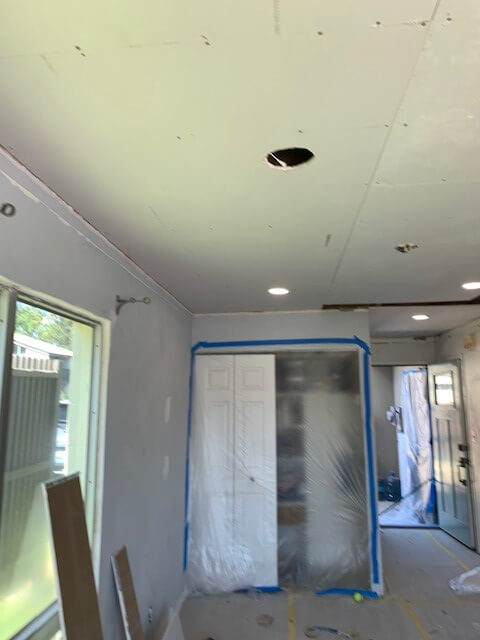 newly installed drywall