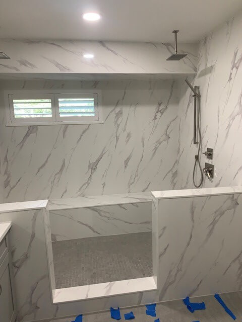 Renovated stand up walk in shower